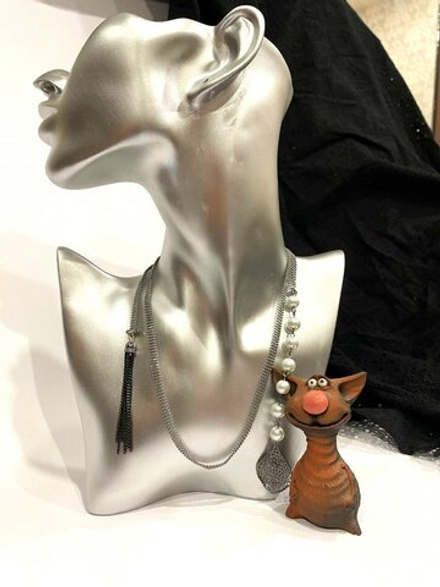 Кулон. Подвеска  трансформер "Галстук-узел" в серебряном цвете