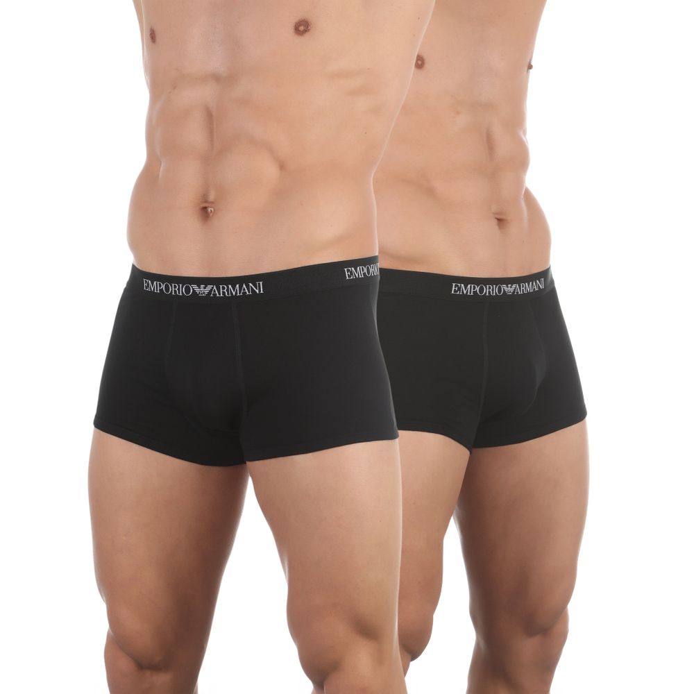 Набор мужских трусов боксеров 2в1 черный Emporio Armani 111613_CC722 07320