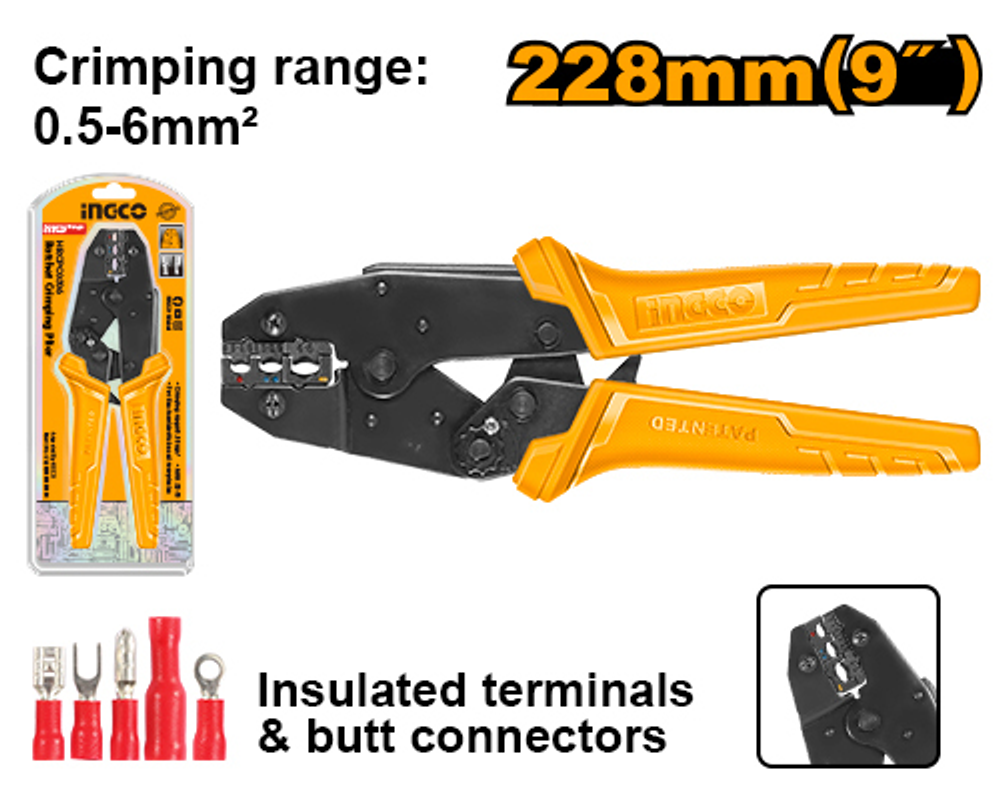 Трещоточные клещи для обжима 225 мм INDUSTRIAL