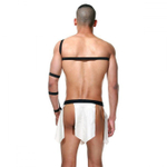 Мужской игровой костюм «Гладиатор» (Размер: L-XL) (Цвет: белый с черным)