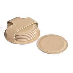 Набор из 6 костеров из двухслойной кожи Cuoietto с металлической вставкой (CR6BCMet) 10