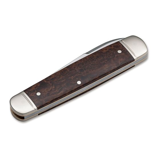 Складной нож Boker 110910 Cattle Knife Curly Birch c клинком из стали Böhler N690, рукоять дерево / Никель