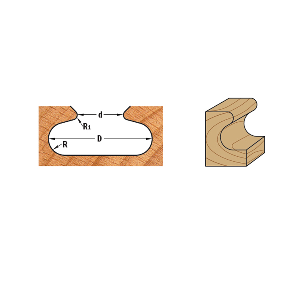 Фреза концевая CMT-contractor профильная S=8 D=38,1x20,7 K955-380