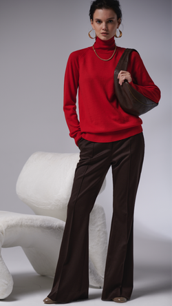 Водолазка из мериноса экстрафайн красный мак