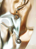 Комплект бижутерии классический женский. В греческом стиле. Набор, комплект серьги с подвесками "Греция"