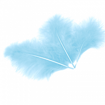 Перья декоративные Голубые 10см 30шт/G