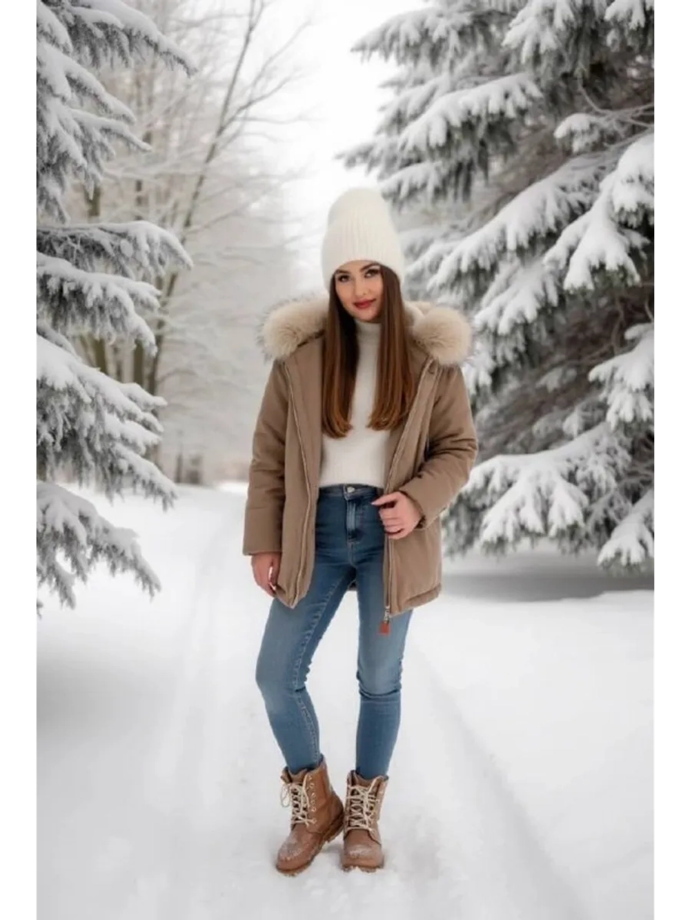 шапка ангора зимняя пушистая вязаная модная