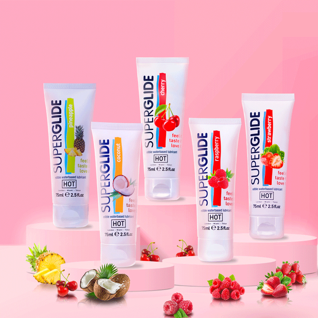 Гель лубрикант с ароматом кокоса HOT Superglide на водной основе 75 мл.