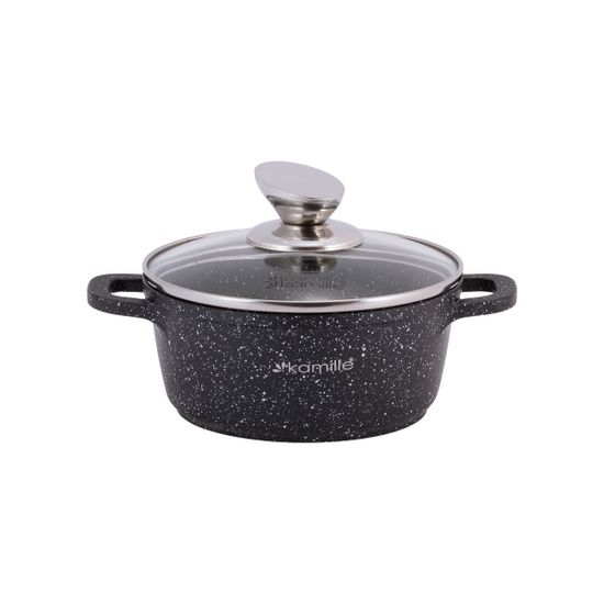 Набор посуды 8 предметов из литого алюминия Kamille KM 4429 с мраморным покрытием