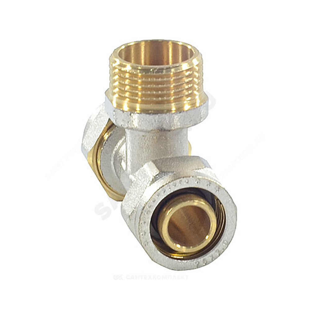 Тройник МП латунь никель обжим Дн 26х3/4"х26 НР ГОСТ 32415-2013 7014 Aquasfera 7014-03