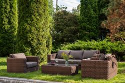 "Боно" лаунж-зона из искусственного ротанга, цвет коричневый