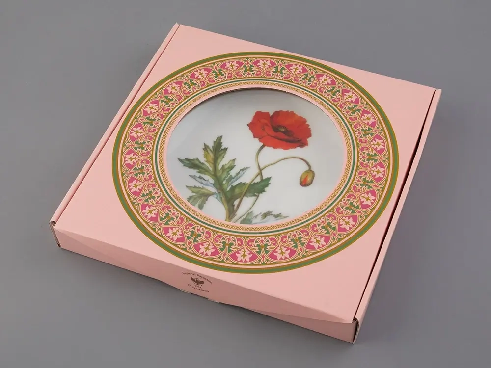 Тарелка декоративная 270 мм в подарочной упаковке, форма Европейская, рисунок Мак восточный, арт. 81.32769.00.1