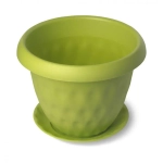 Горшок для растений Розетта 13,0л Д340 c поддоном зеленый (комплект 4 шт)