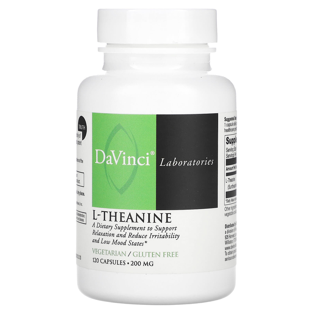DaVinci Laboratories, L-теанин, 200 мг, 120 капсул