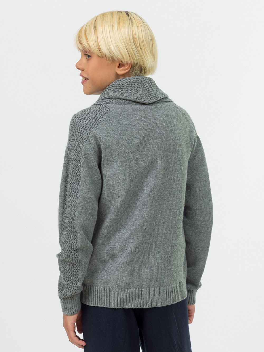 Кардиган для мальчика на пуговицах в школу AT1085 серый