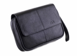 Сумка P&A для 4 трубок и табака, натуральная кожа, подарочная упаковка, черная