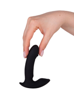 Чёрный массажёр простаты с вибрацией (Цвет: черный)