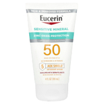 Eucerin, Sensitive Mineral, легкий солнцезащитный лосьон, SPF 50, без отдушек, 118 мл (4 жидк. унц.)
