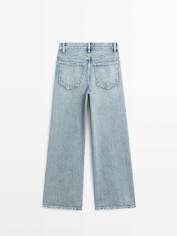 Massimo Dutti Джинсы с широкими штанинами, светло-голубой