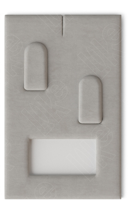 Вкладыш 13/наклонный/для 2 колец/2 вертикальных язычка/окошко для бирки/прорезь для нитки