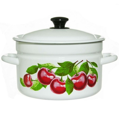 Кастрюля 5л цилиндрическая с рисунком