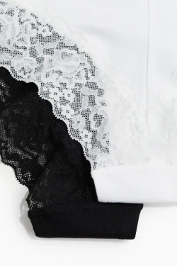 H&M Набор из пяти трусов с кружевом, белый