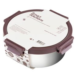 Контейнер стальной круглый Click Steel, 1,5 л, сливовый