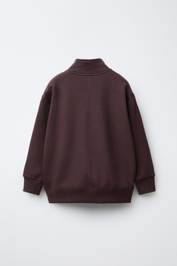 ZARA КОМПЛЕКТ ТОЛСТОВКА НА МОЛНИИ И БРЮКИ-ДЖОГГЕРЫ, БАКЛАЖАННЫЙ