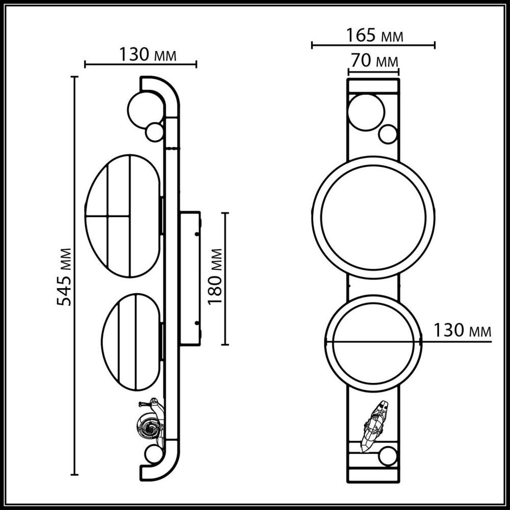 5434/2W ODL_EX Фасадный светильник IP54 G9 2*15W NATURE