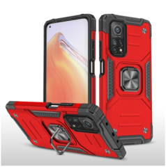 Противоударный чехол Strong Armour Case с кольцом для Xiaomi Mi 10T / Mi 10T Pro (Красный)