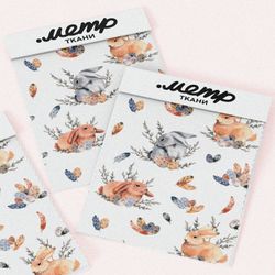 Ткань дюспо рыжие и серые кролики