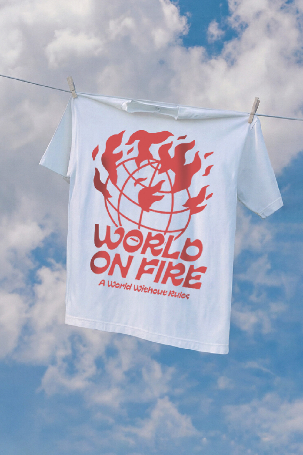 Футболка KUL'TURA "GLOBE ON FIRE" Белый