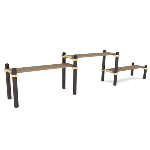 Спортивный комплекс №65, три разноуровневых скамьи, 5100*620*1600 мм., D=89 мм.