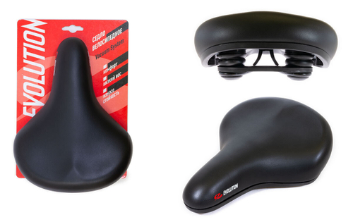 Седло EVOLUTION, комфорт 275x215 мм, анатомическое, эластомер, винил, черное TTZ032X