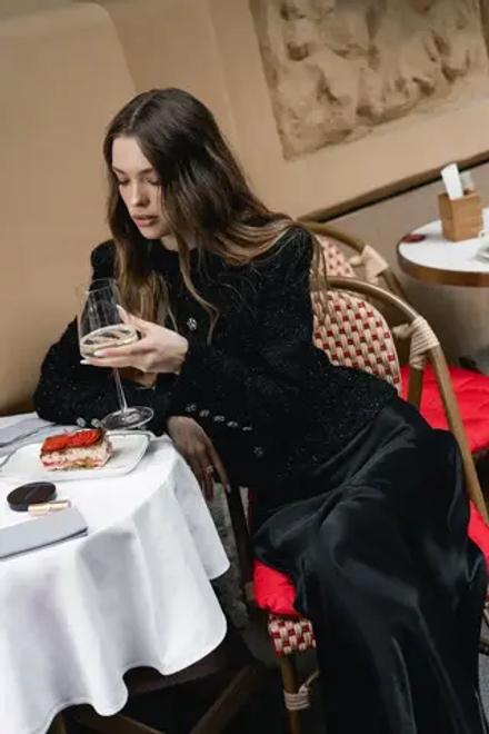 “Sparkling tweed” Жакет из твида с длинным рукавом