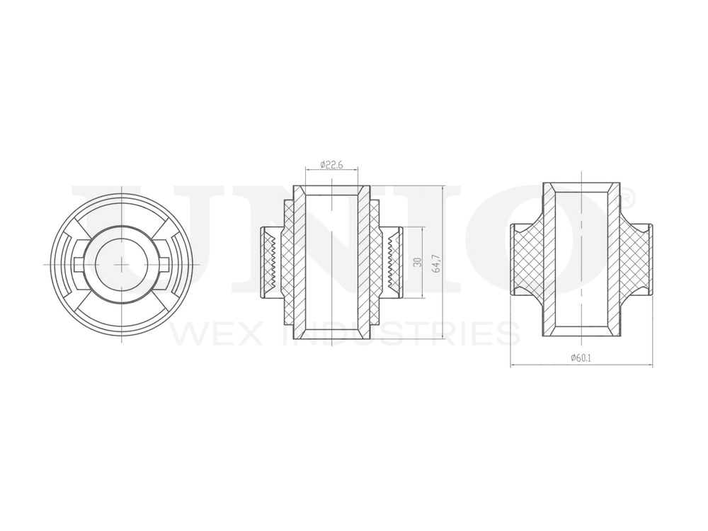 Сайлентблок задний переднего нижнего рычага UNIO RMP-20427