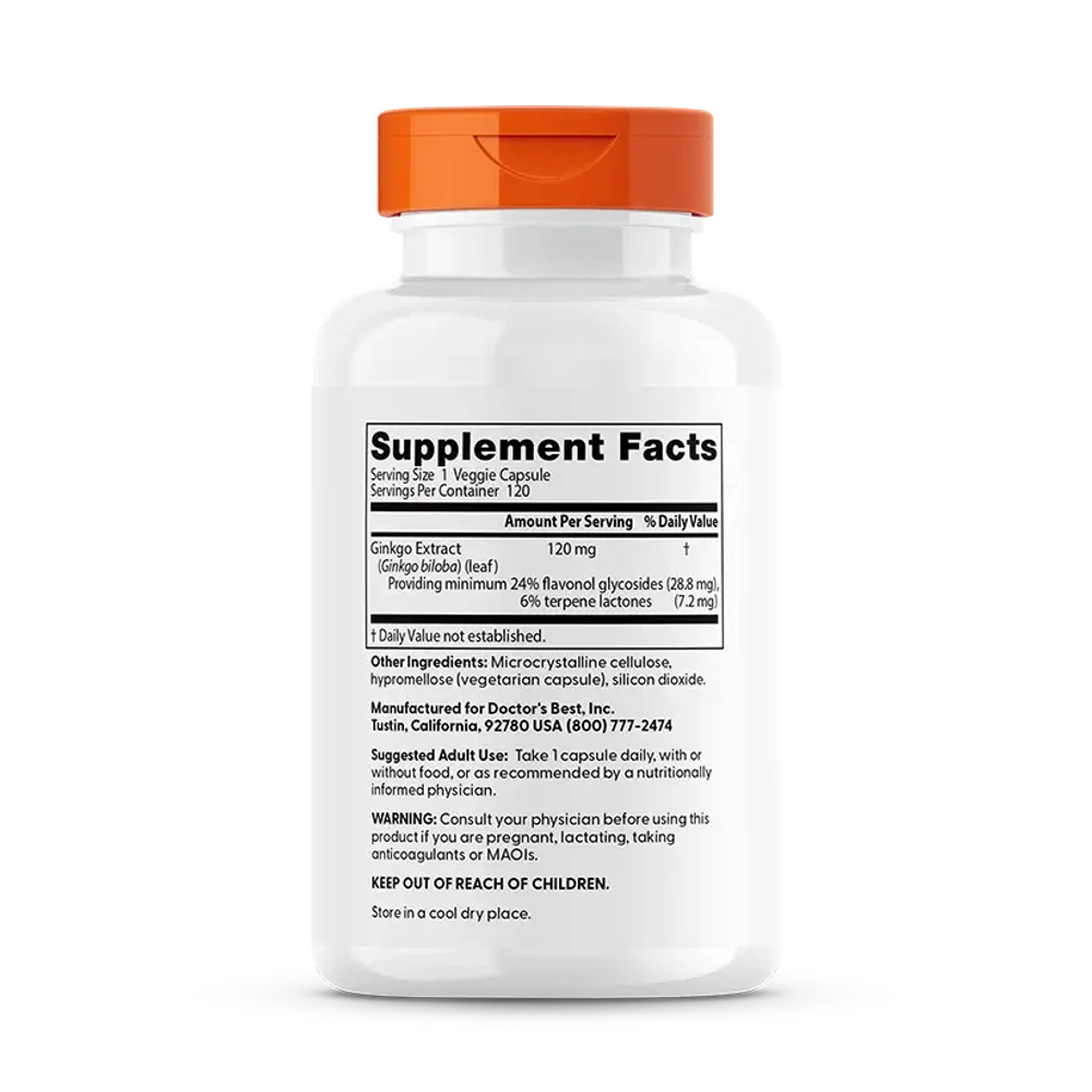 Best Extra Strength Ginkgo 120 мг 120 капсул Doctors Best