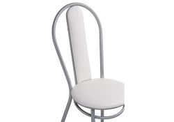 Стул на металлокаркасе Lamniel косое кольцо белый полимер / светлый мусс