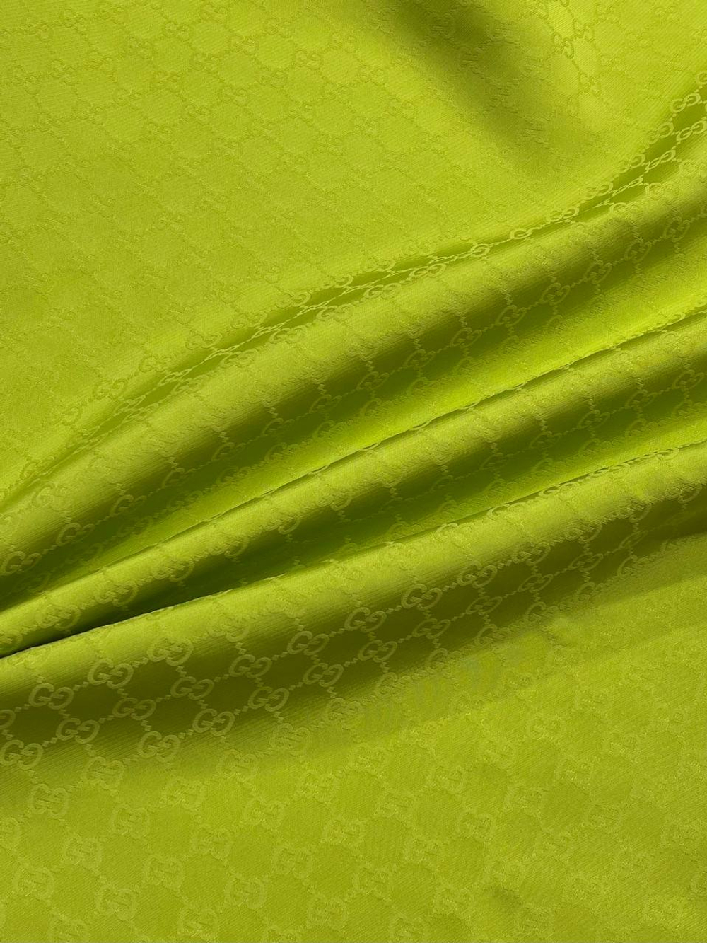 Жаккард вискозный Gucci салатовый с дизайнерским лого