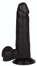 Фаллоимитатор чёрного цвета на присоске - 16,5 см. (Цвет: черный)