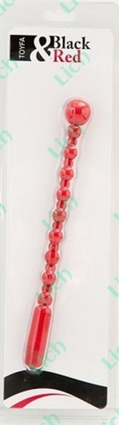 Анальный вибратор-палочка красного цвета, 19 см.