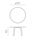 Столик пластиковый кофейный Nardi Maximo Tavolino 70 Maxi, кактус