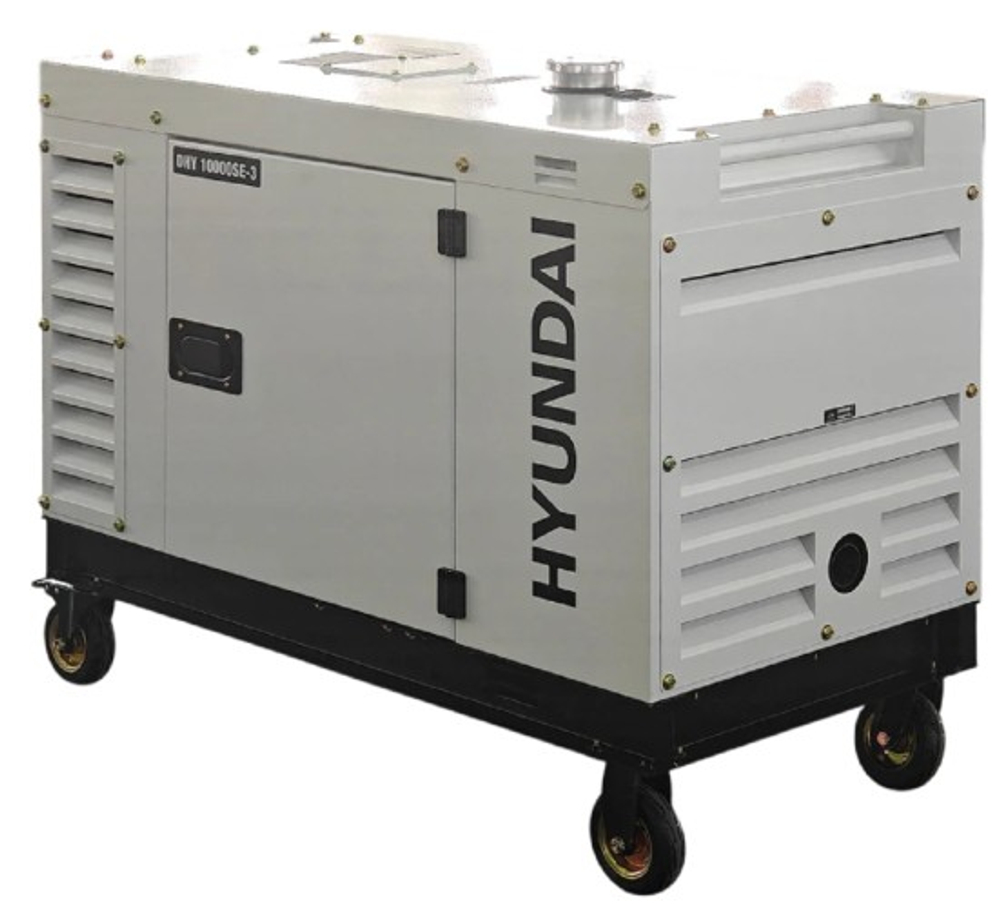 Электростанция дизельная с воздушным охлаждением HYUNDAI DHY 10000SE-3 в кожухе