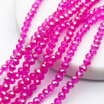 Бусины стекло, цвет фуксия, размер около 3*4 мм, цена за нить 38 см