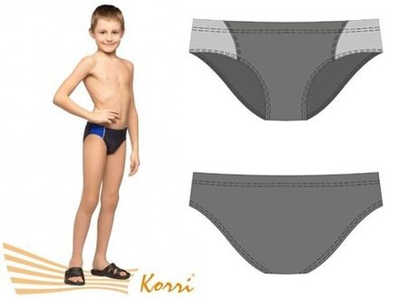 Плавки детские однотонные с боковыми вставками чёрно-синие размер 38 Korri :П18-012 #30115