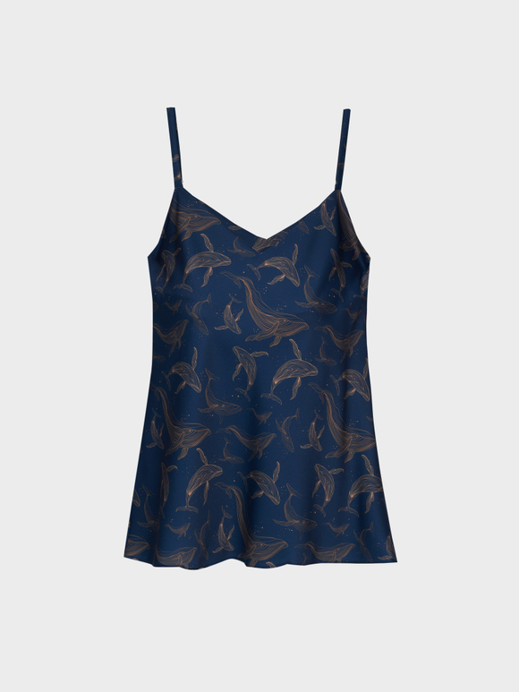 Шелковый топ с китами