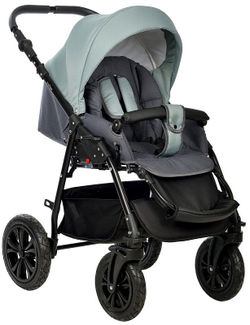 Детская коляска Indigo Charlotte Sity 3 в 1 с автокреслом Avionaut Cosmo Cs 02 т.серый+шалфей