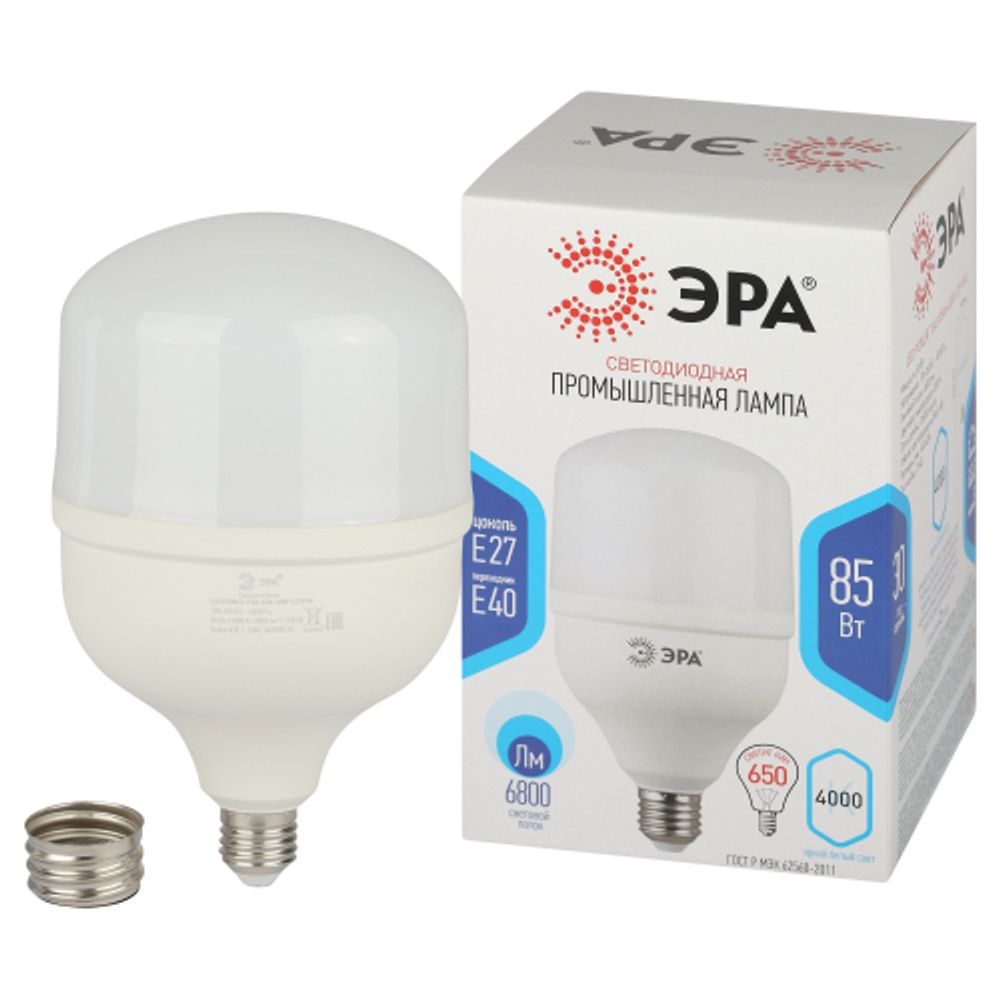 Лампа светодиодная POWER ЭРА STD LED T140-85W-4000-E27/E40 85Вт колокол нейтральный белый свет Е27/Е40 | Лампы cветодиодные POWER