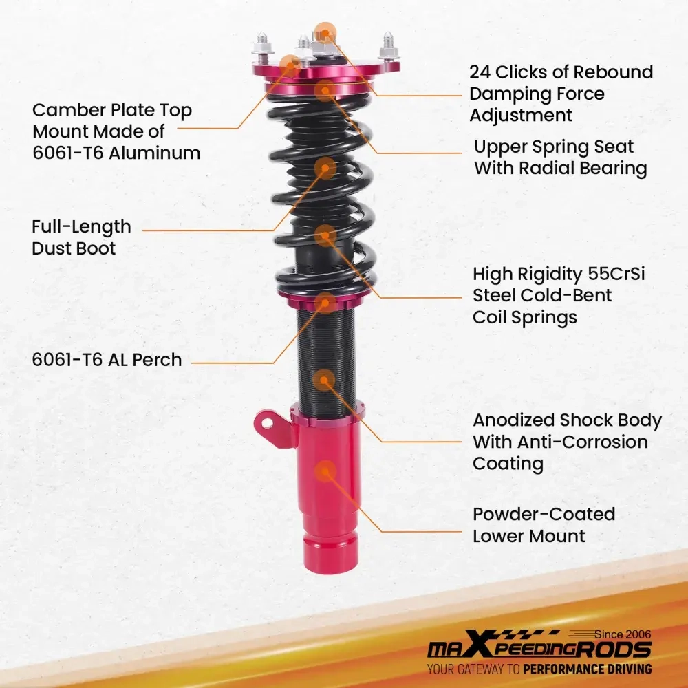 MaXpeedingrods Coilovers Suspension Lowering Kit compatible for Honda Accord 18-22