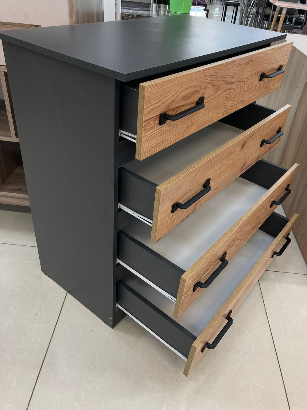 Комод Лофт графит/крафт